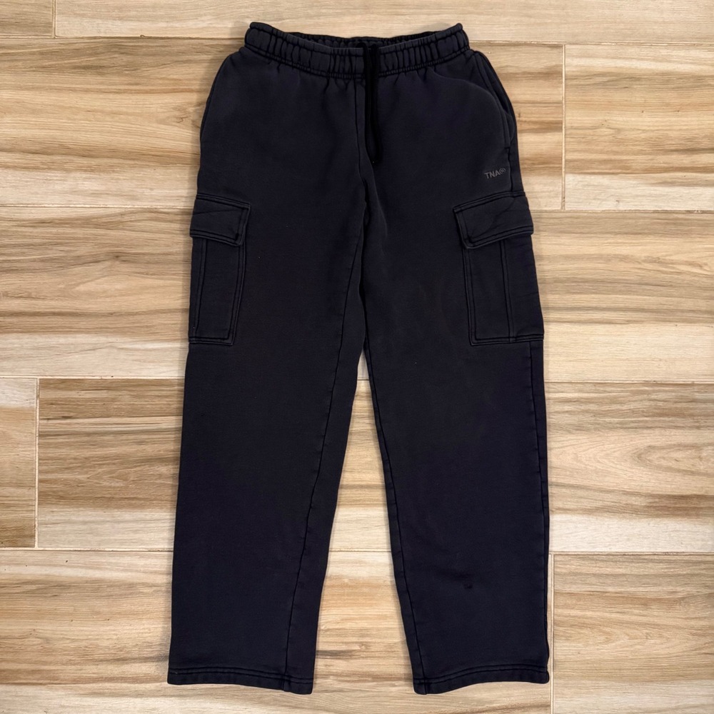 Aritzia TNA Cozy Fleece Mega Cargo Sweatpants XS Dark Navy Blue Joggers